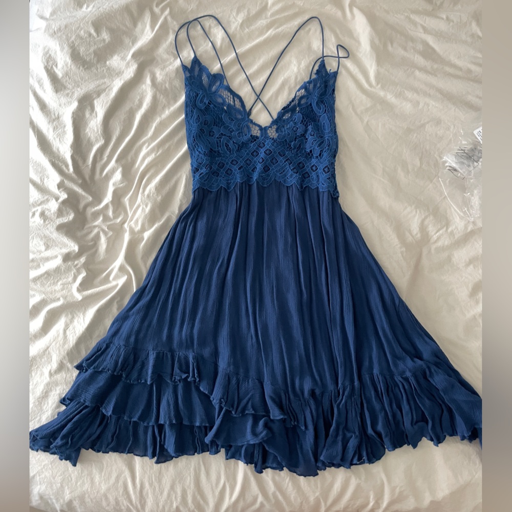 Free People Strappy Blue Dress
